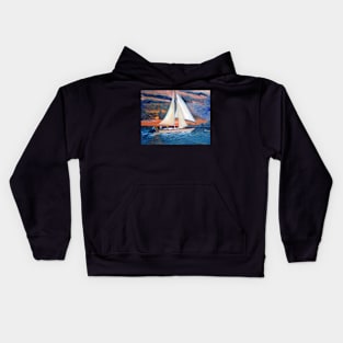 Sunset and Yacht Kids Hoodie